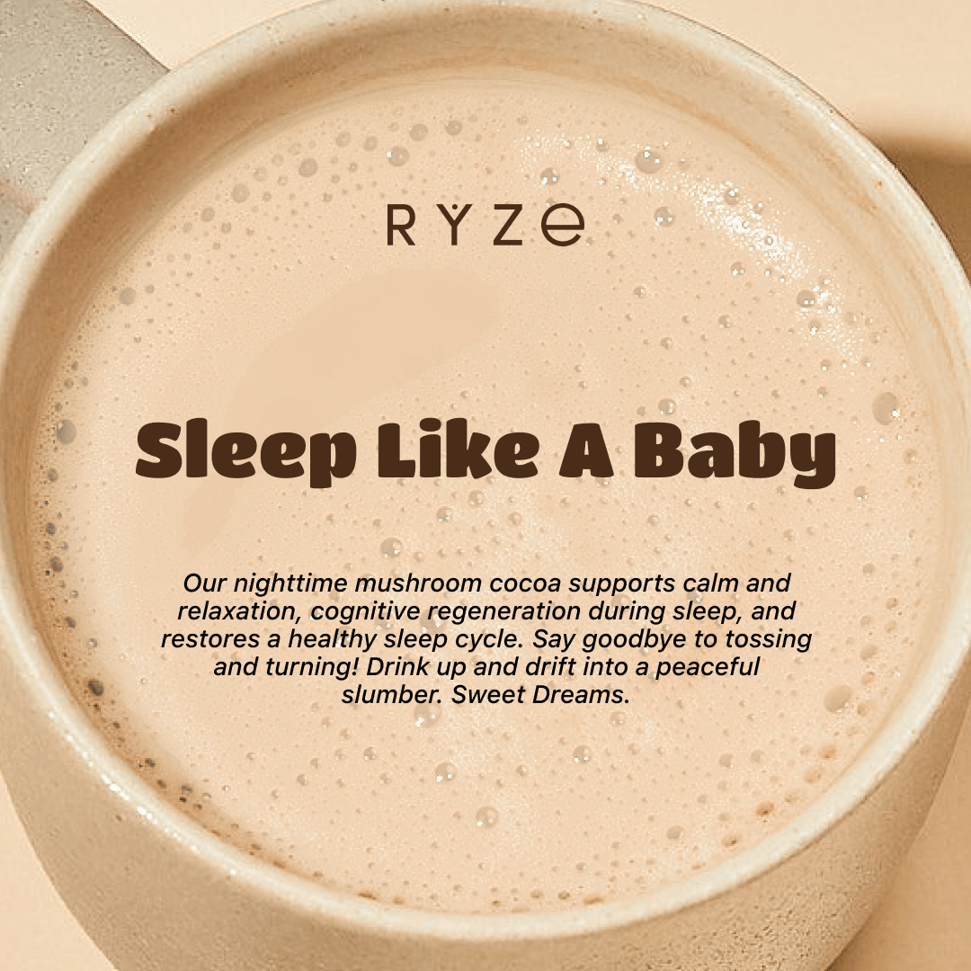 RYZE Hot Cocoa - with 6 Sleep Superfoods to Help Fall Asleep and Stay Asleep - YBBE