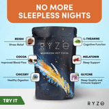 RYZE Hot Cocoa - with 6 Sleep Superfoods to Help Fall Asleep and Stay Asleep - YBBE