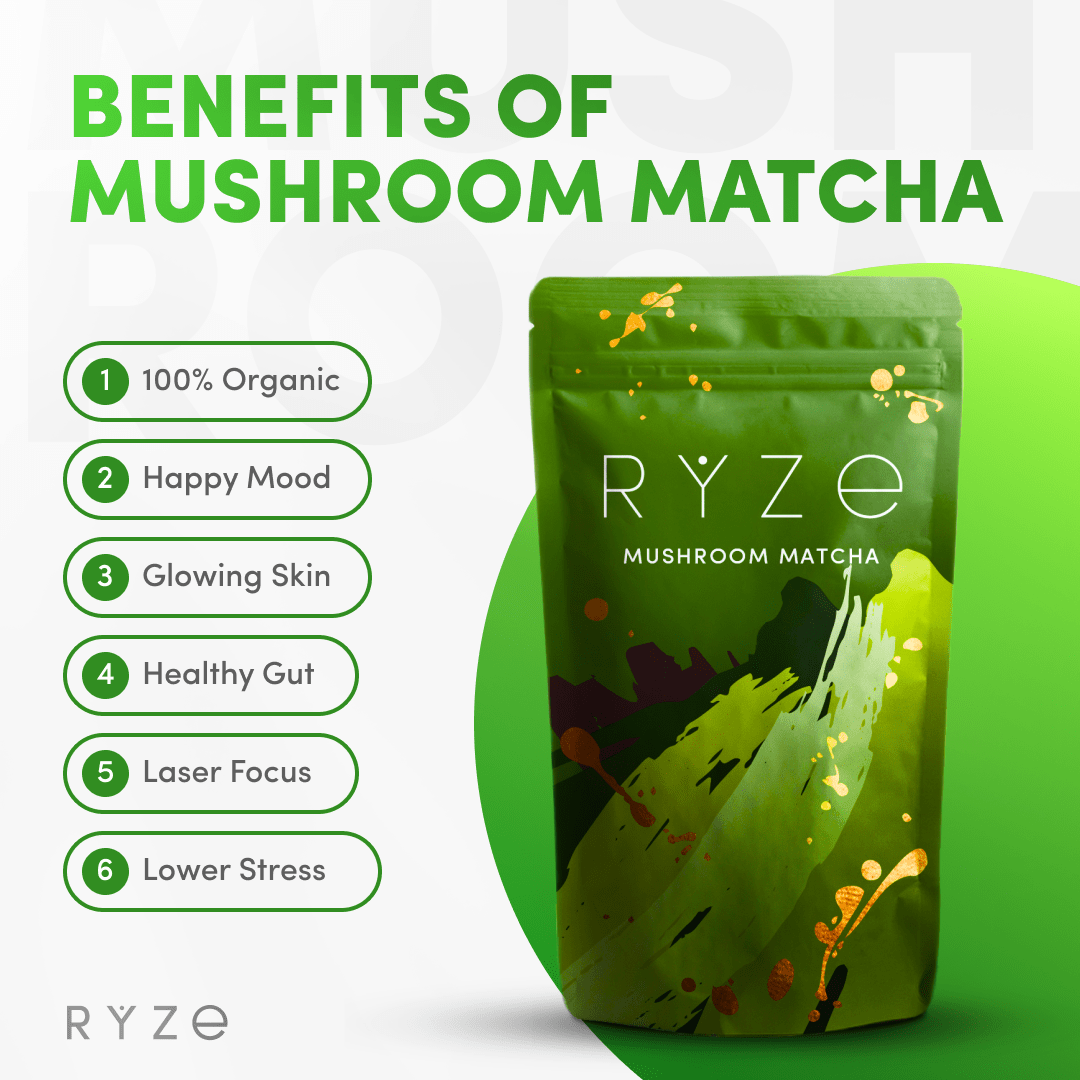 RYZE Organic Mushroom Matcha Starter Kit (60 servings) - VRZW